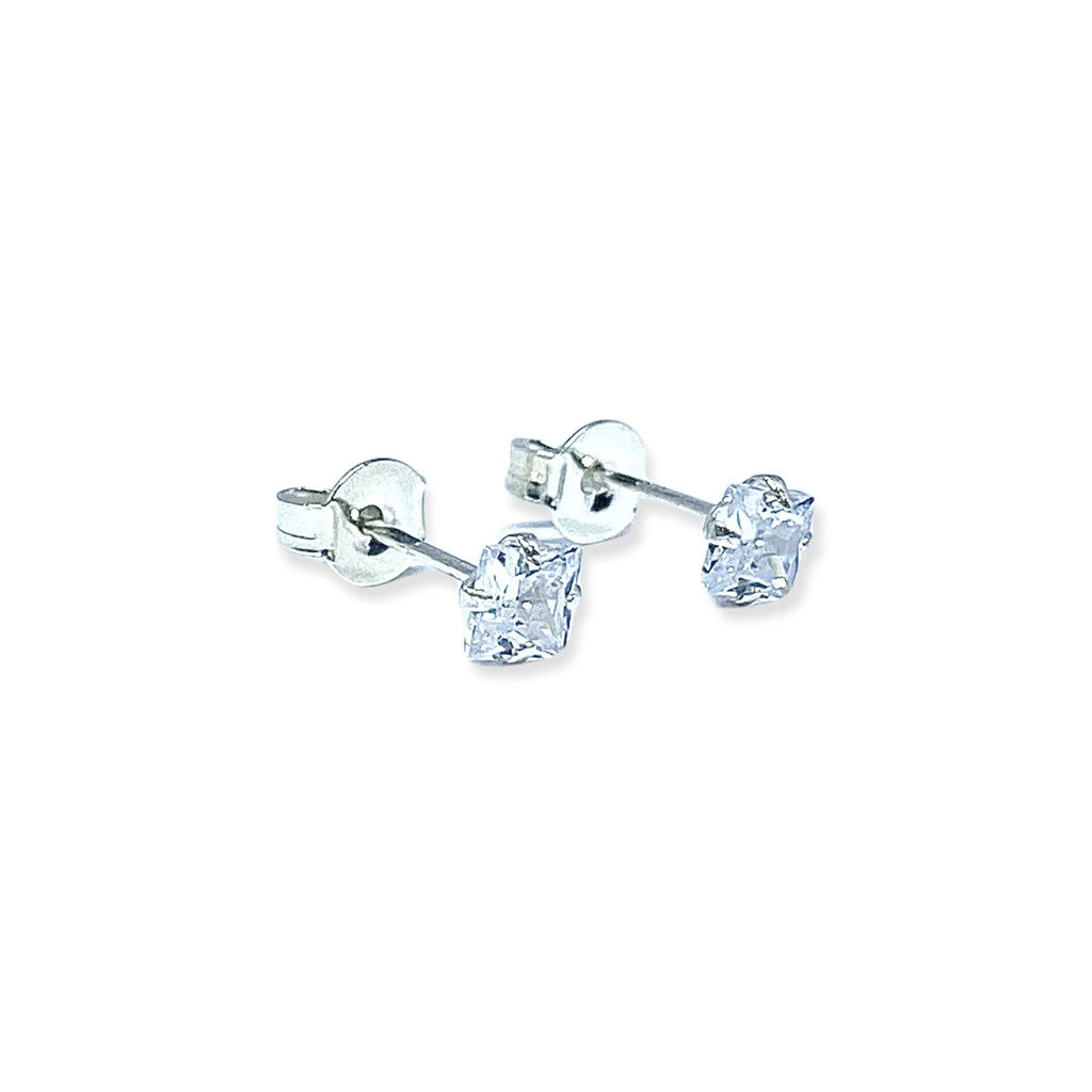 Brinco Ponto de Luz - Prata 925 com Zircônia Quadrada