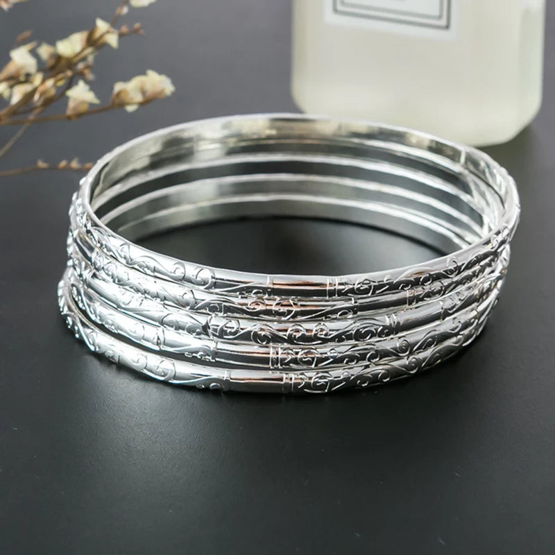 Conjunto SilverElegance - 5 Pulseiras Banhadas a Prata 925