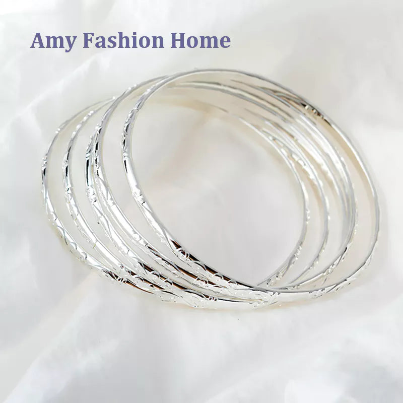 Conjunto SilverElegance - 5 Pulseiras Banhadas a Prata 925