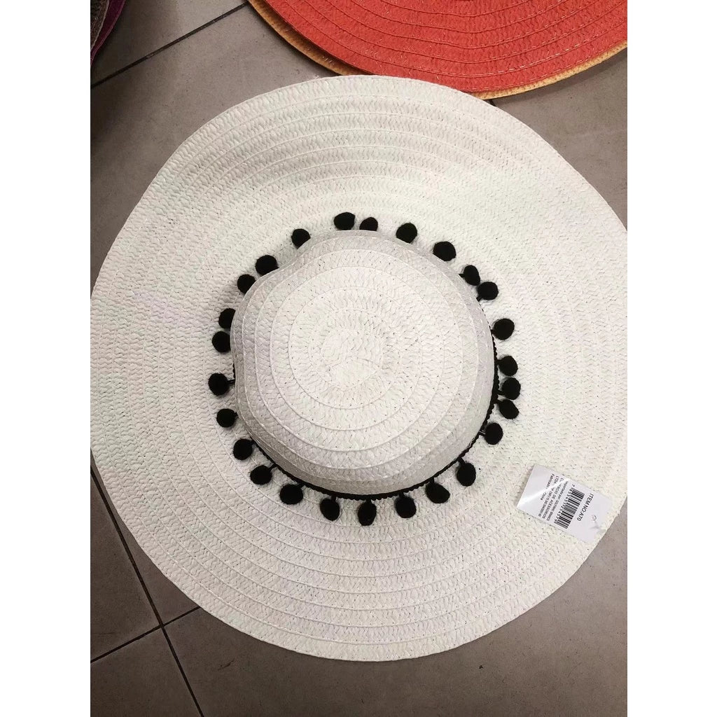Sombrero casual o de playa con hermoso detalle de bufanda de voile / sombrero liso Sombrero de playa personalizable