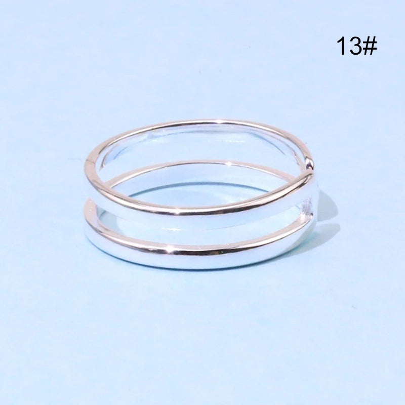 Anillo ajustable para mujer de plata pura 925 auténtica, varios modelos originales, moda femenina 8