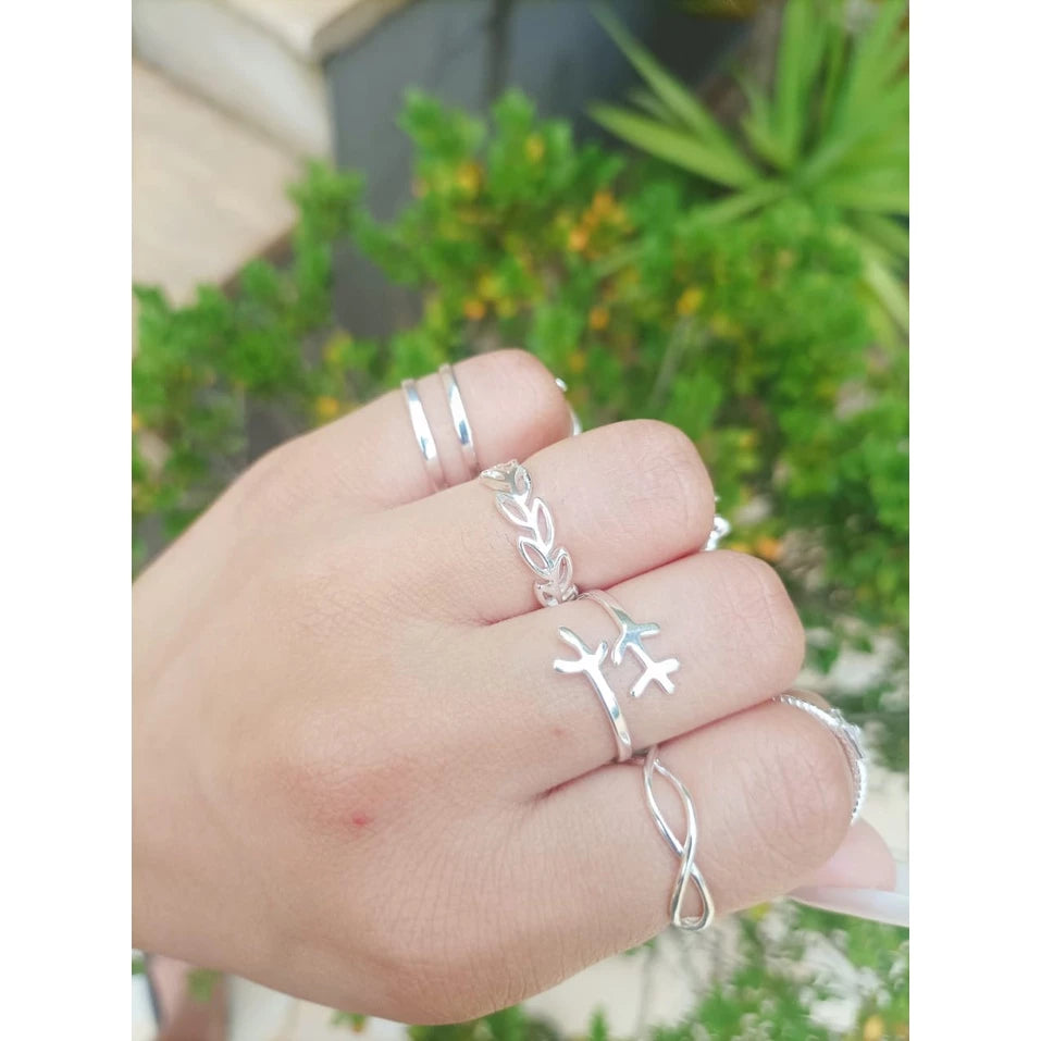 Anillo ajustable para mujer de plata pura 925 auténtica, varios modelos originales, moda femenina 8