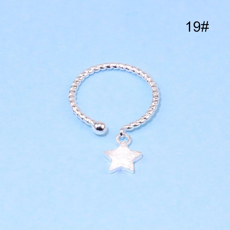Anillo ajustable para mujer de plata pura 925 auténtica, varios modelos originales, moda femenina 8