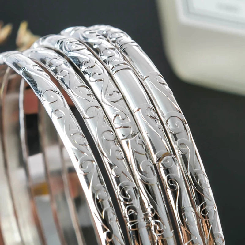 Conjunto SilverElegance - 5 Pulseiras Banhadas a Prata 925