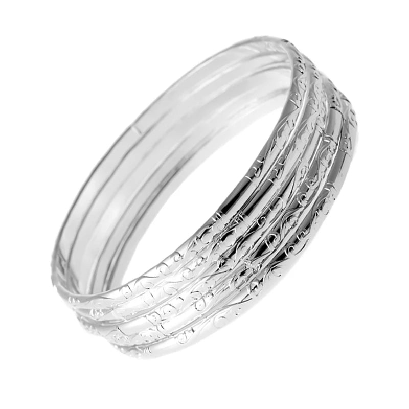 Conjunto SilverElegance - 5 Pulseiras Banhadas a Prata 925