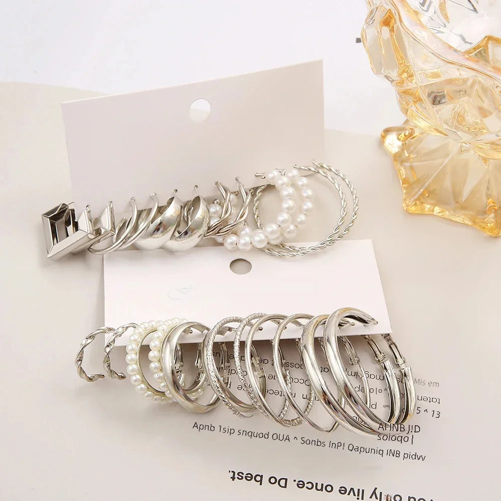 VintagePearl™ - Conjunto de Brincos de Pérola e Argola
