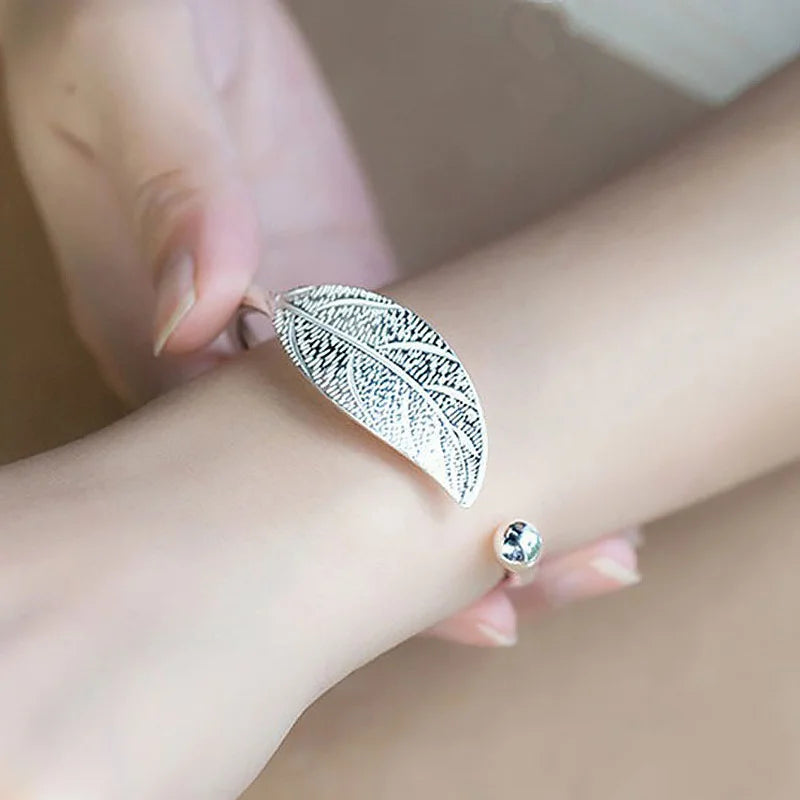 LeafCharm™ - Bracelete Ajustável em Prata 925