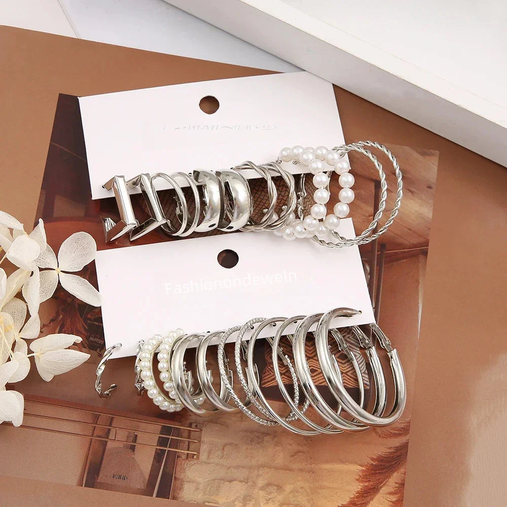 VintagePearl™ - Conjunto de Brincos de Pérola e Argola