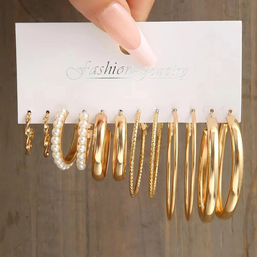 VintagePearl™ - Conjunto de Brincos de Pérola e Argola