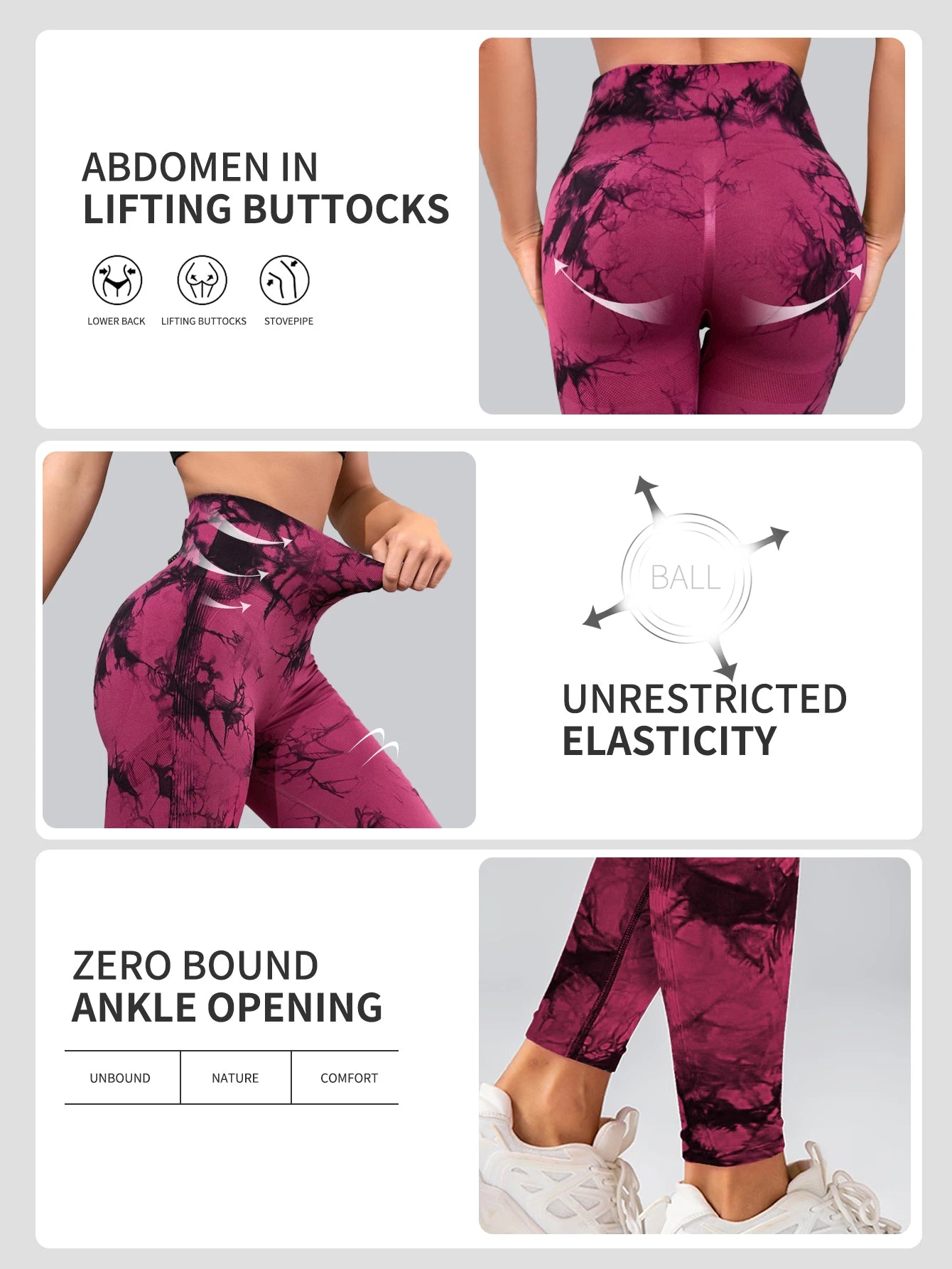 GlowFit™ - High-Waisted Tie-Dye Yoga Pants