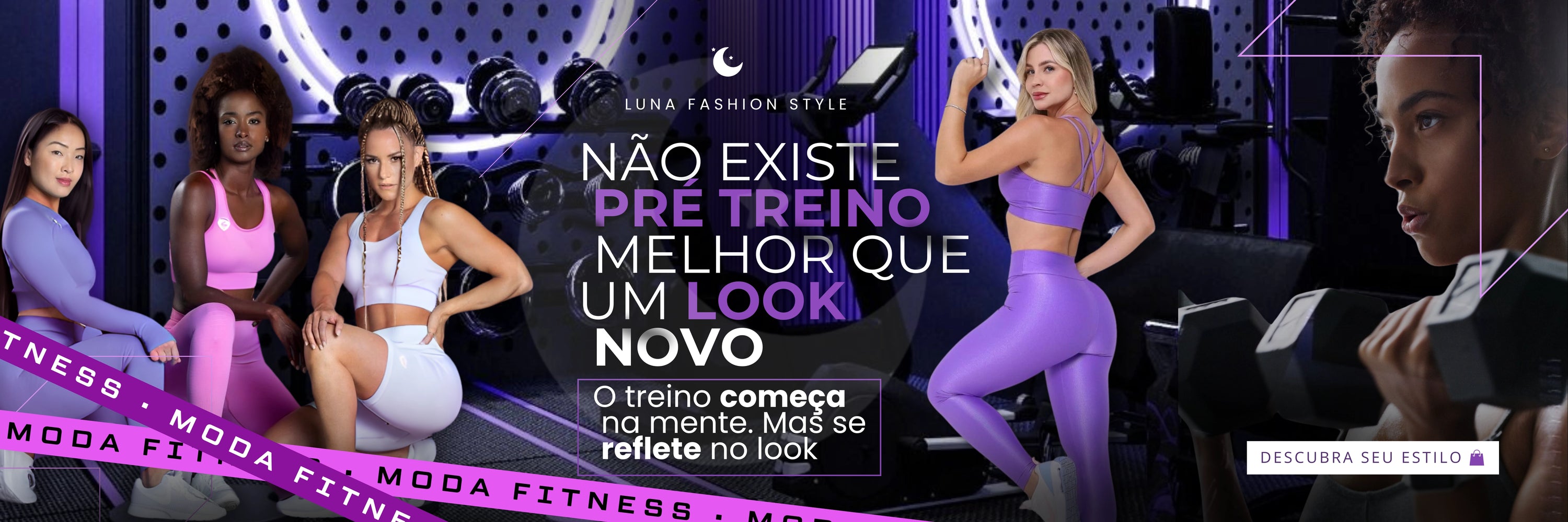 Saúde e Fitness: Roupas e Equipamentos Femininos | Luna Fashion Style. Encontre tops, leggings, conjuntos fitness, cintas modeladoras e equipamentos para manter-se em forma com estilo e conforto. roupas fitness femininas. conjuntos de academia. cintas modeladoras para treino. equipamentos de fitness domésticos. acessórios para exercícios femininos. Mulher usando conjunto fitness feminino composto por top e legging, ideal para atividades fisicas.