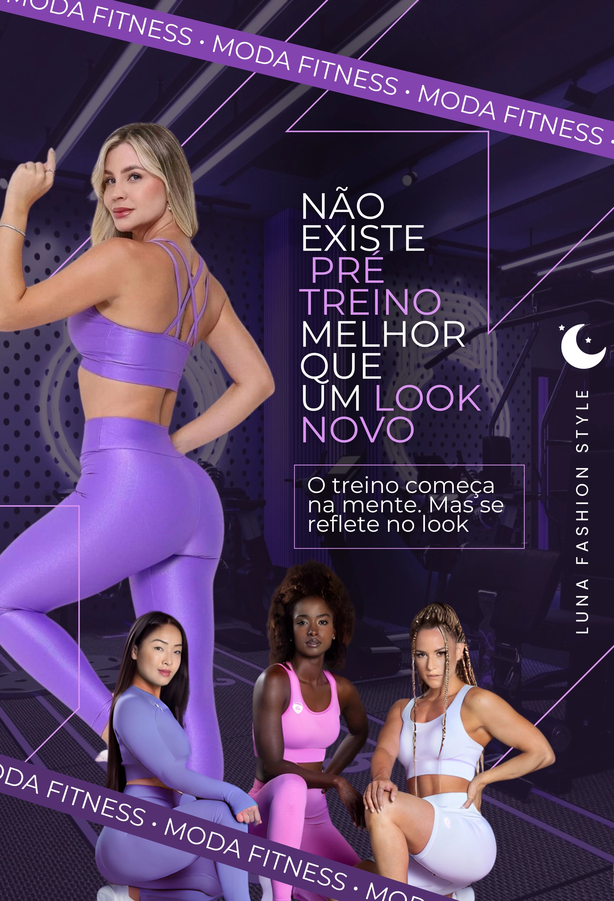 Saúde e Fitness: Roupas e Equipamentos Femininos | Luna Fashion Style. Encontre tops, leggings, conjuntos fitness, cintas modeladoras e equipamentos para manter-se em forma com estilo e conforto. roupas fitness femininas. conjuntos de academia. cintas modeladoras para treino. equipamentos de fitness domésticos. acessórios para exercícios femininos. Mulher usando conjunto fitness feminino composto por top e legging, ideal para atividades fisicas.