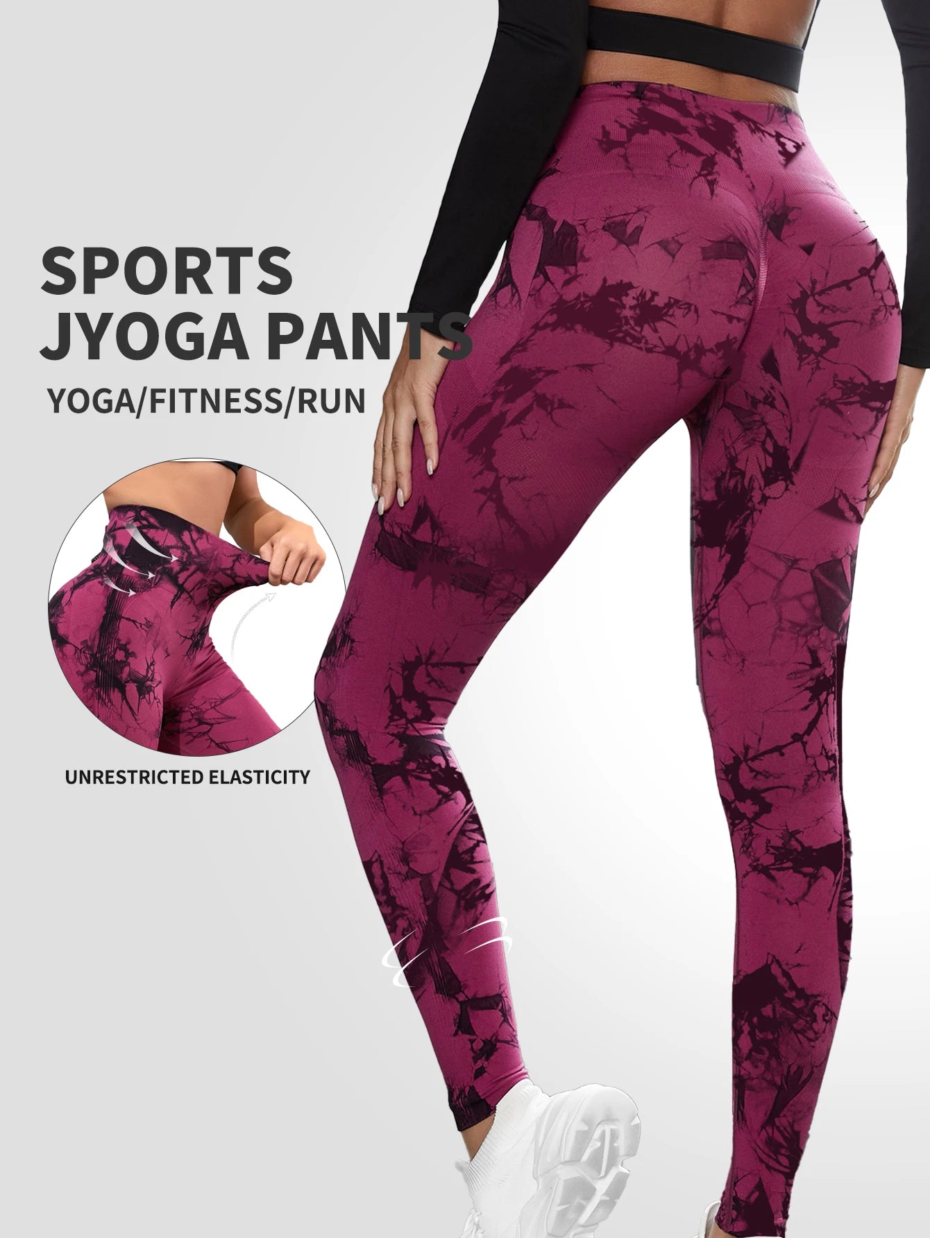 GlowFit™ - High-Waisted Tie-Dye Yoga Pants