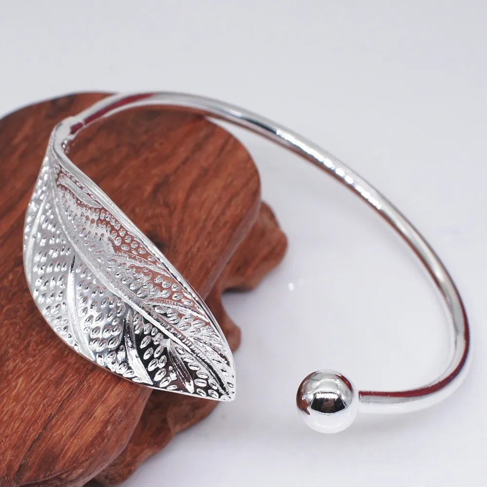 LeafCharm™ - Bracelete Ajustável em Prata 925