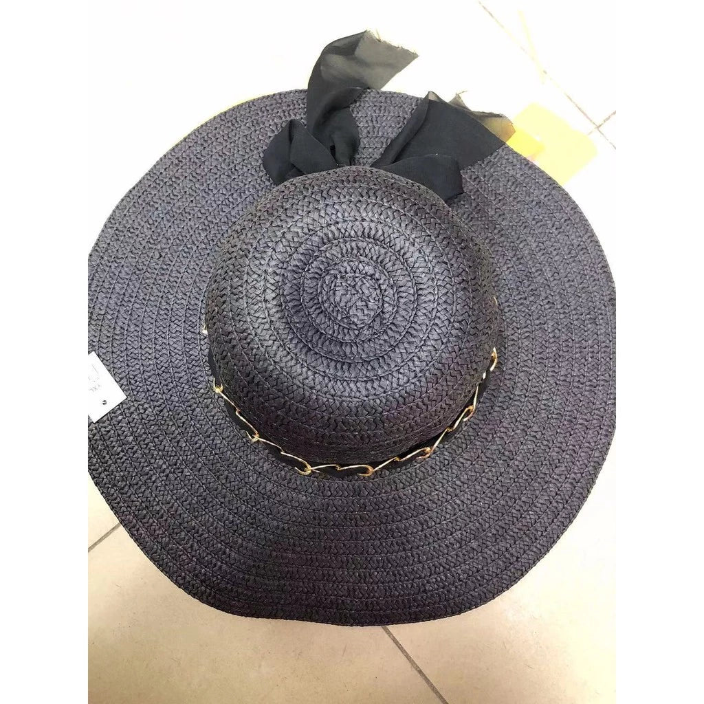 Sombrero casual o de playa con hermoso detalle de bufanda de voile / sombrero liso Sombrero de playa personalizable