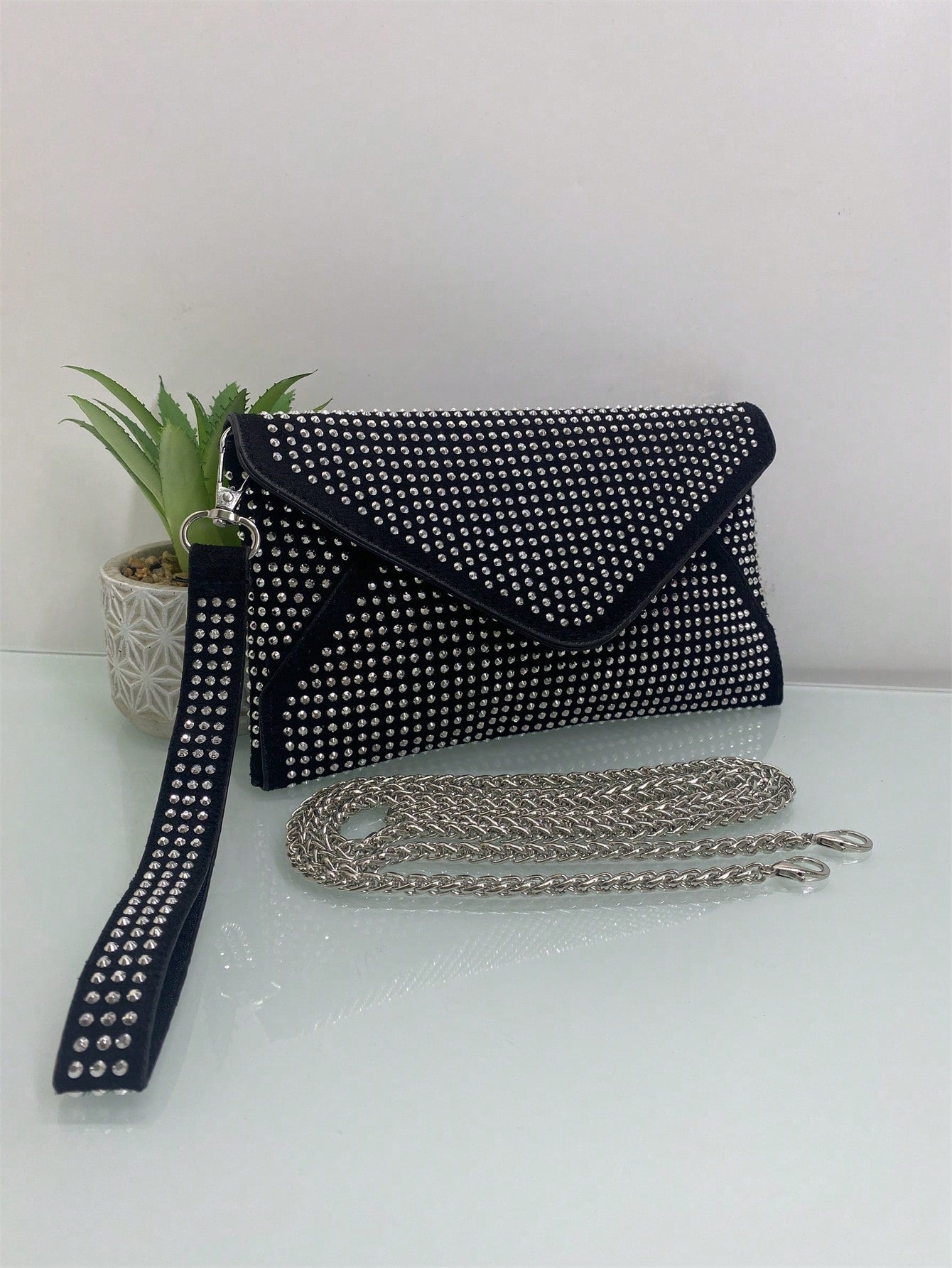 Baila Morena Bolsa Carteira Envelope com Brilho e Strass - Luna Fashion Style -