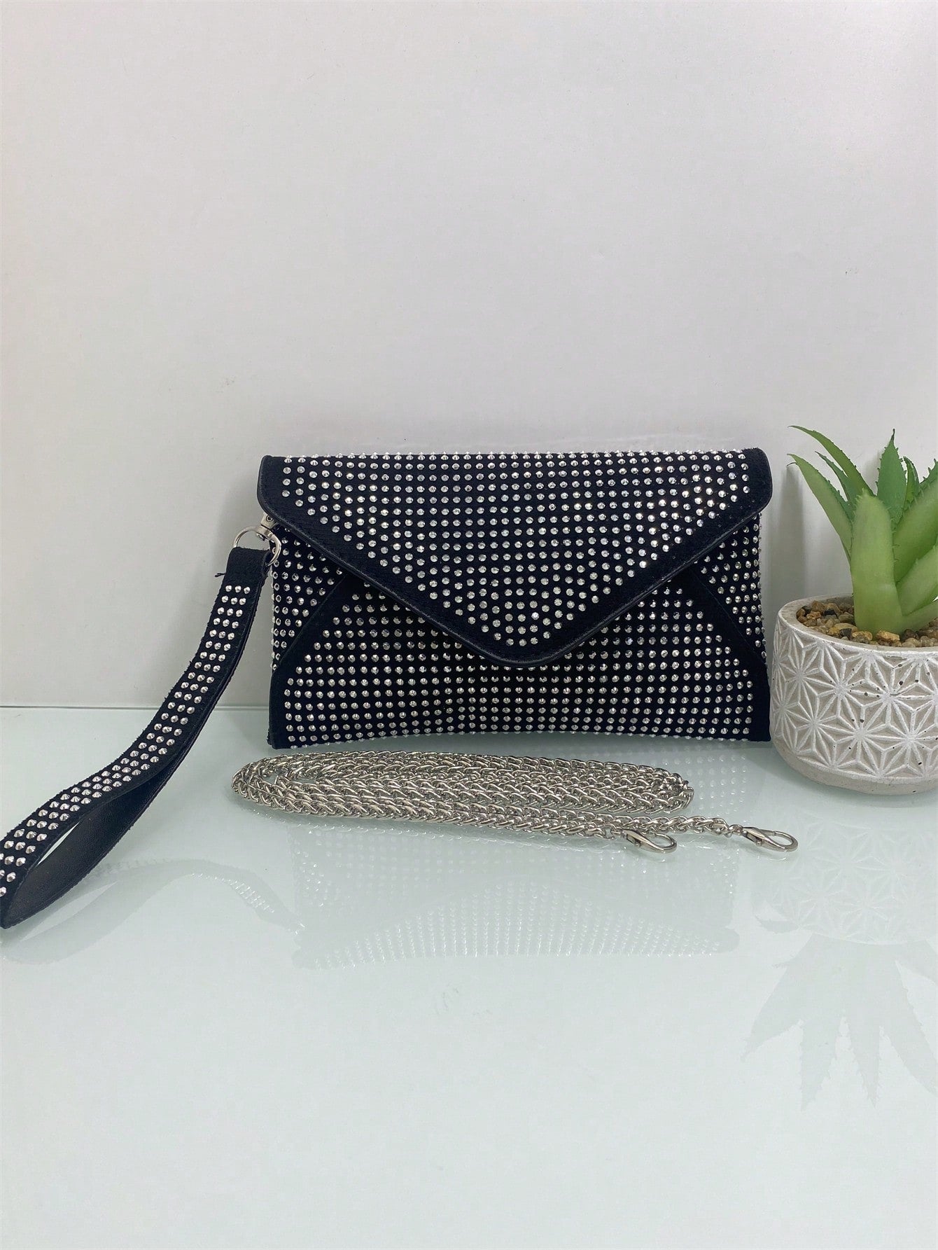 Baila Morena Bolsa Carteira Envelope com Brilho e Strass - Luna Fashion Style -