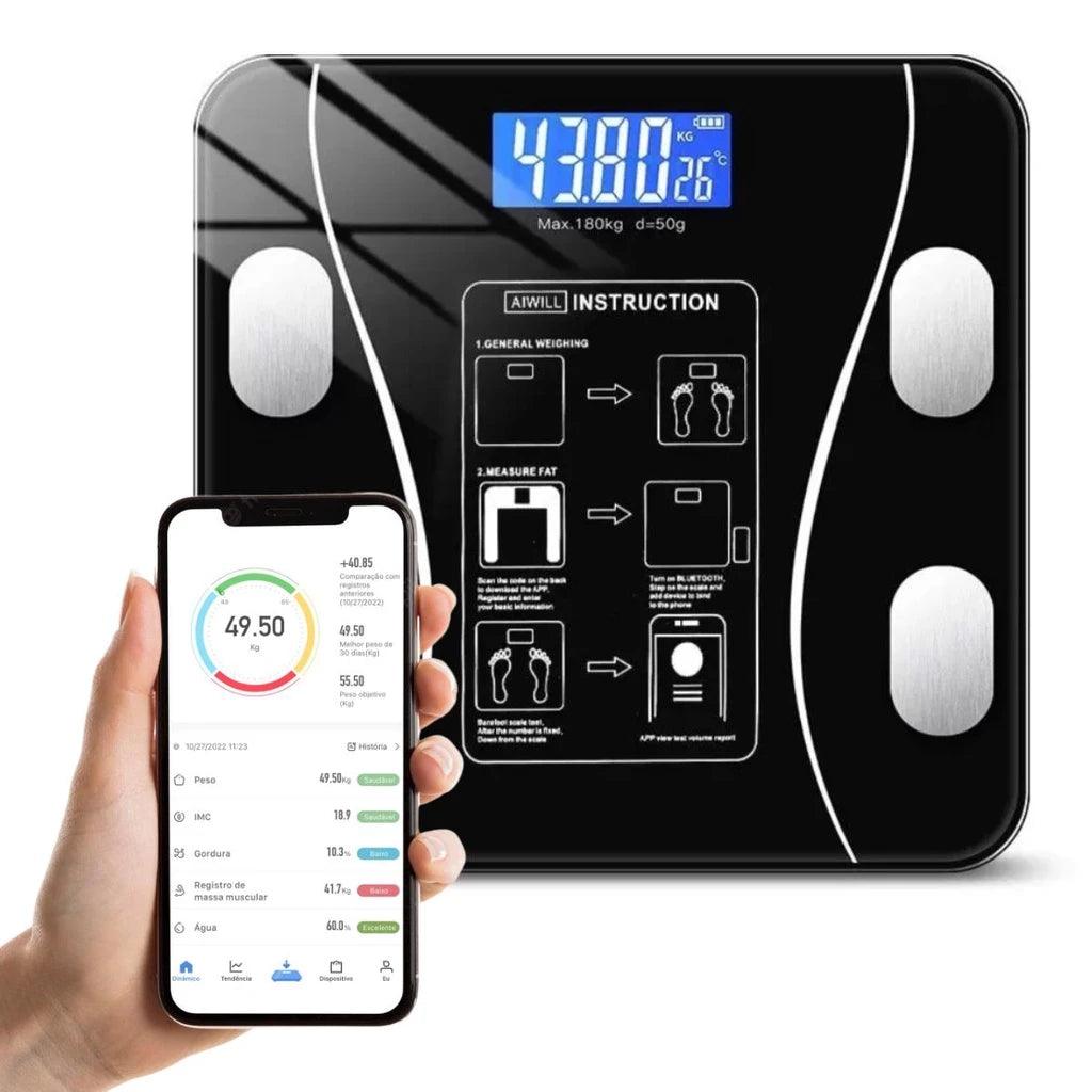 Balança Digital de Bioimpedância Profissional c/ Bluetooth - Luna Fashion Style -
