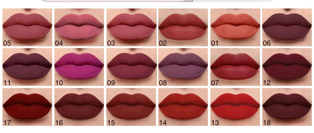 Batom Matte à Prova d'Água | 18 Cores Luxuosas - Luna Fashion Style -
