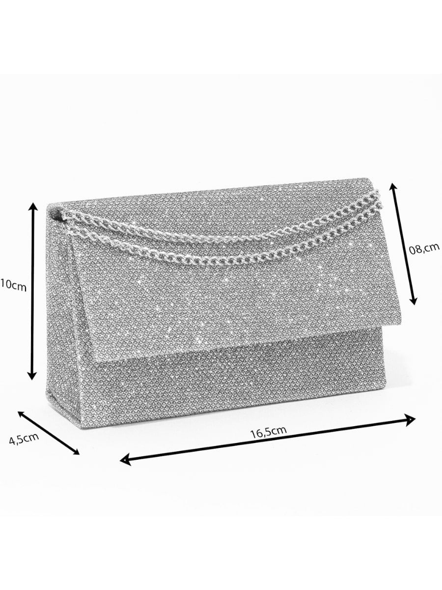 Bolsa Carteira Brilhante Prata - Luna Fashion Style -