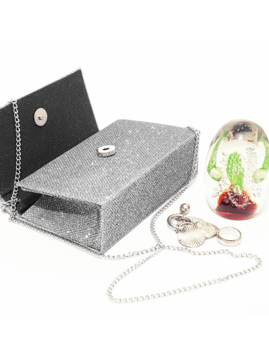 Bolsa Carteira Brilhante Prata - Luna Fashion Style -