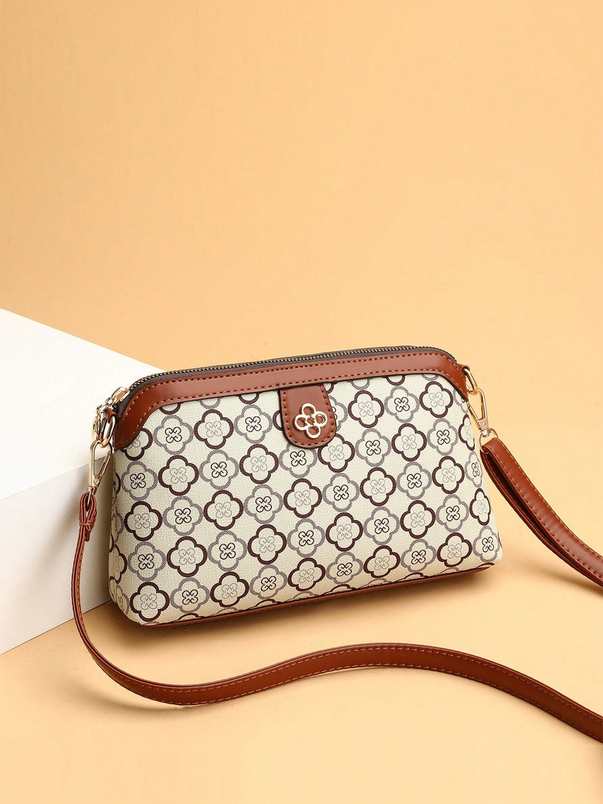 Bolsa Crossbody Vintage com Padrão de Losango - Luna Fashion Style -