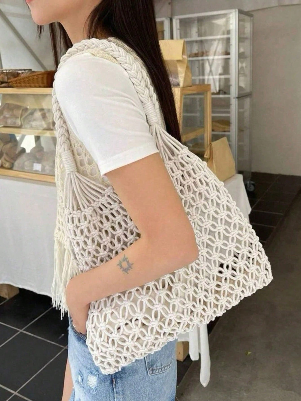 Bolsa de Crochê Rede de Pesca Portátil - Luna Fashion Style -