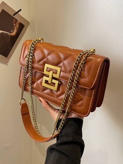 Bolsa de Ombro Elegante com Detalhes em Metal - Luna Fashion Style -