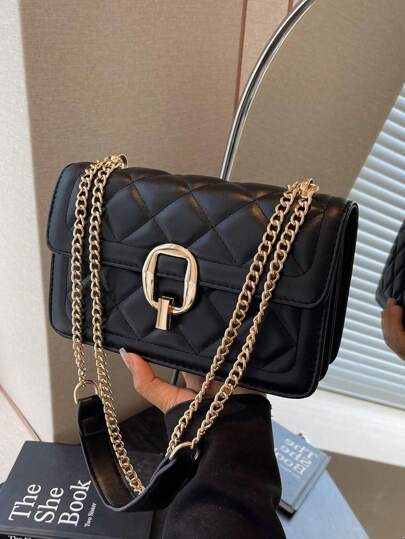Bolsa de Ombro Elegante com Detalhes em Metal - Luna Fashion Style -