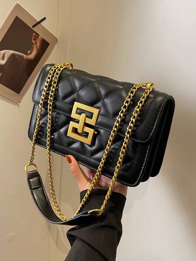 Bolsa de Ombro Elegante com Detalhes em Metal - Luna Fashion Style -