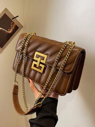Bolsa de Ombro Elegante com Detalhes em Metal - Luna Fashion Style -