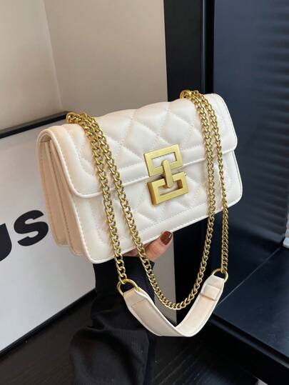 Bolsa de Ombro Elegante com Detalhes em Metal - Luna Fashion Style -