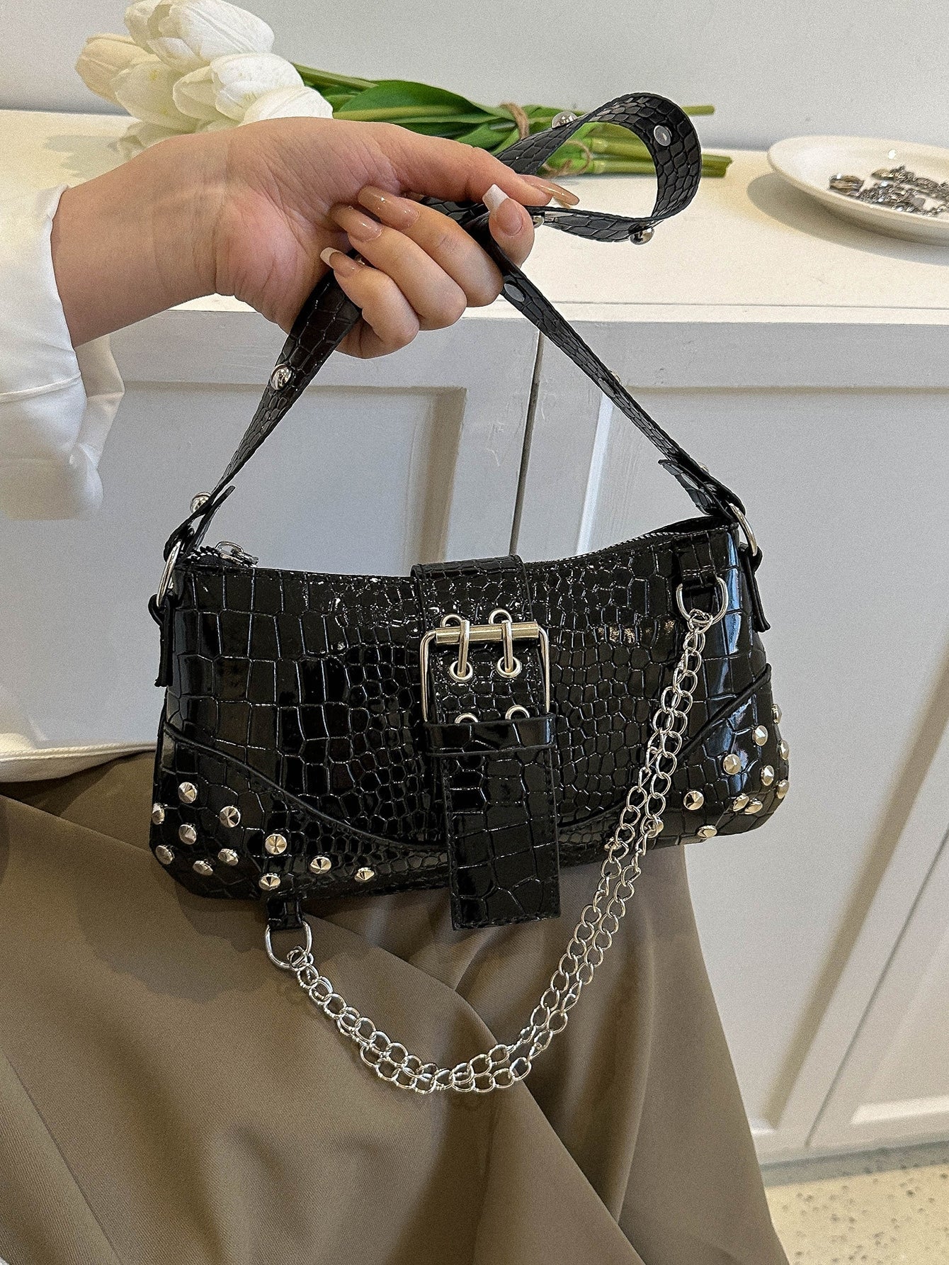 Bolsa Elegante Feminina com Laço e Detalhes Luxuosos - Luna Fashion Style -