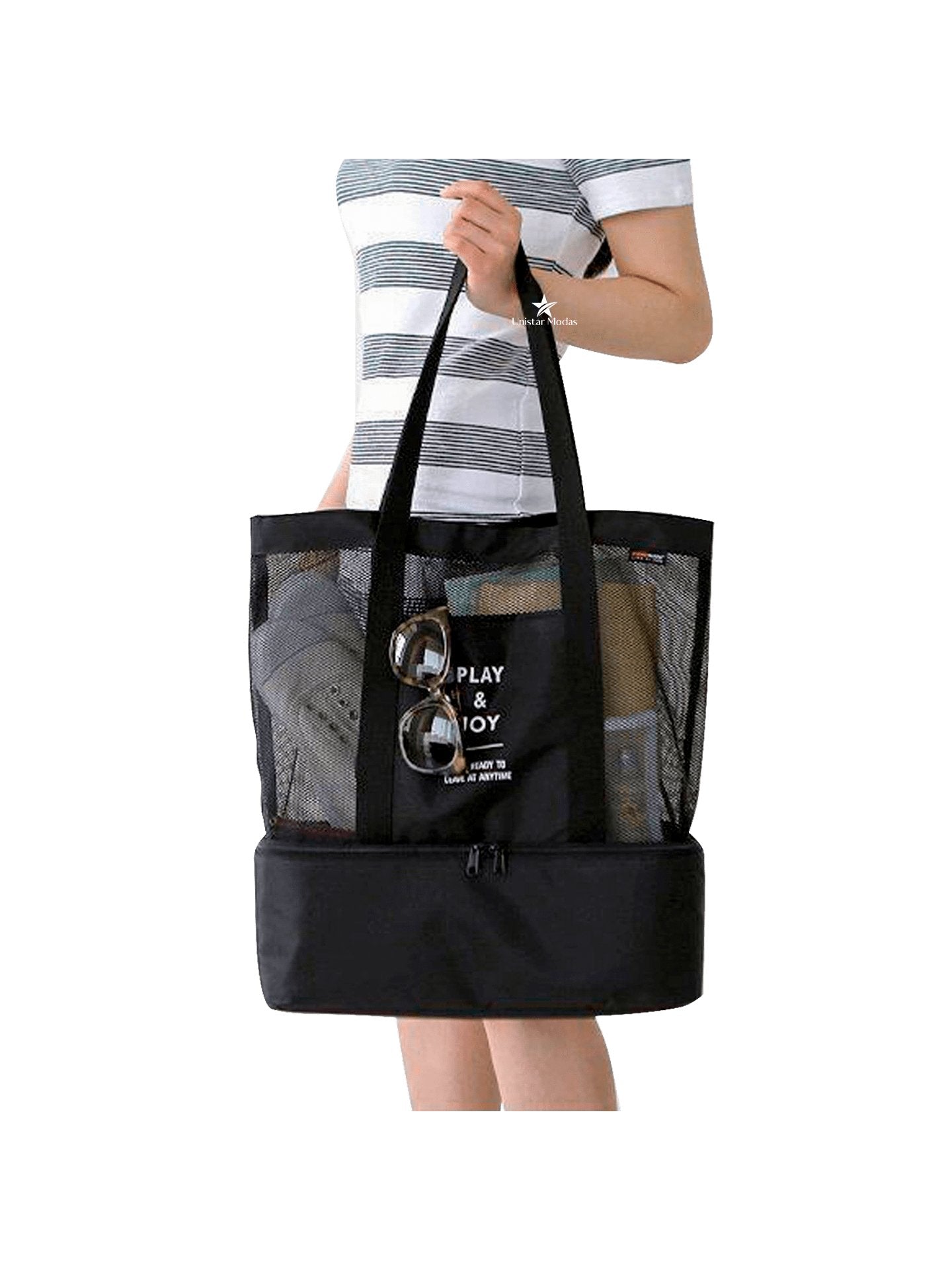 Bolsa Praia Feminina com Compartimento Térmico - Luna Fashion Style -