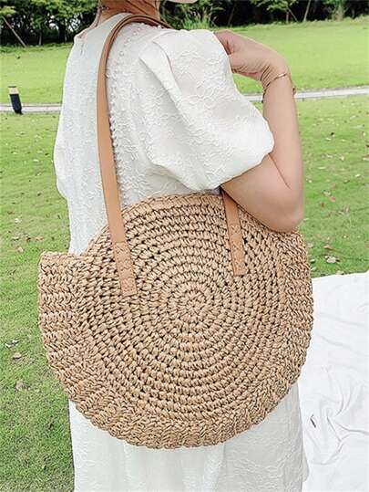 Bolsa Redonda de Palha Baila Morena - Luna Fashion Style -