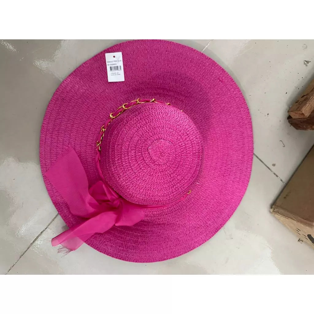 Sombrero casual o de playa con hermoso detalle de bufanda de voile / sombrero liso Sombrero de playa personalizable