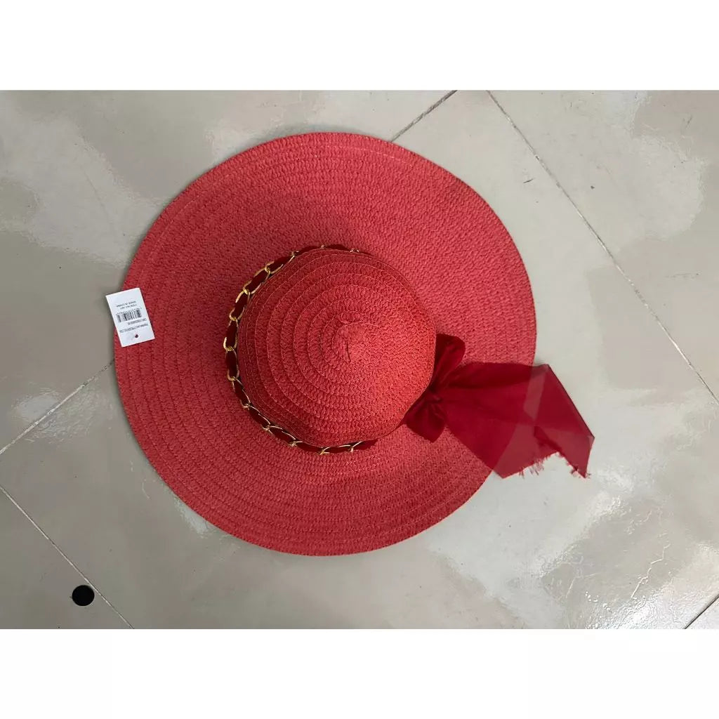 Sombrero casual o de playa con hermoso detalle de bufanda de voile / sombrero liso Sombrero de playa personalizable