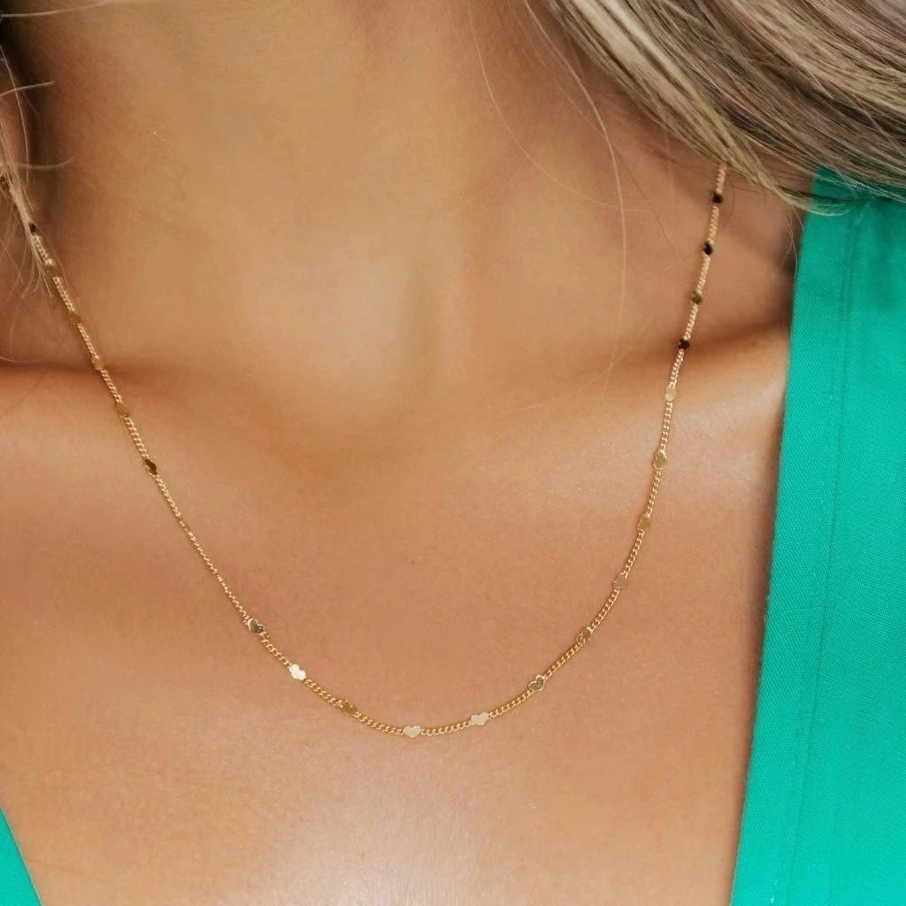 Kit Elegance - Colar e Pulseira Coração Folheados a Ouro 18K e Prata 925