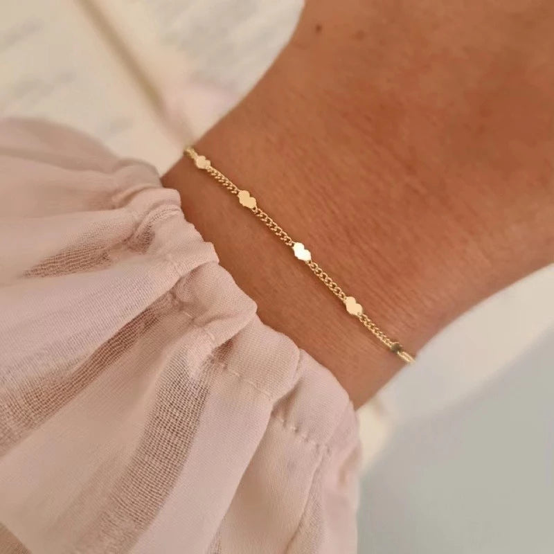 Kit Elegance - Colar e Pulseira Coração Folheados a Ouro 18K e Prata 925