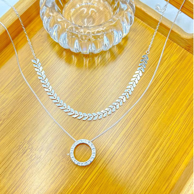 Kit Choker Escama de Peixe + Colar Pandora - Prata 925