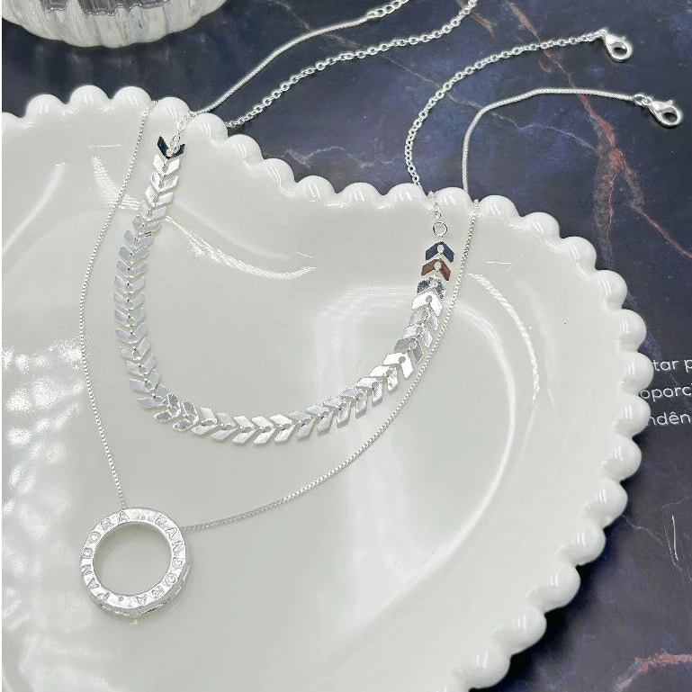 Kit Choker Escama de Peixe + Colar Pandora - Prata 925