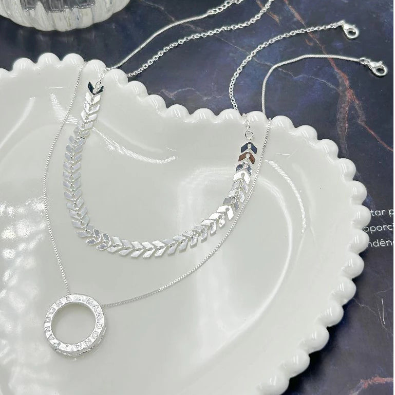 Kit Choker Escama de Peixe + Colar Pandora - Prata 925
