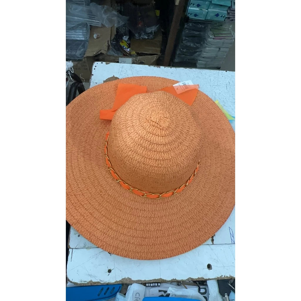 Sombrero casual o de playa con hermoso detalle de bufanda de voile / sombrero liso Sombrero de playa personalizable