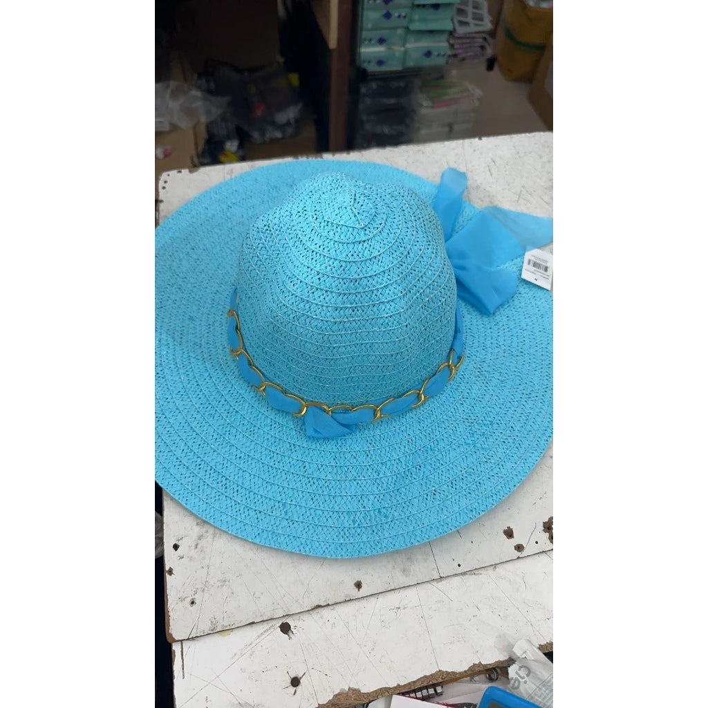 Sombrero casual o de playa con hermoso detalle de bufanda de voile / sombrero liso Sombrero de playa personalizable