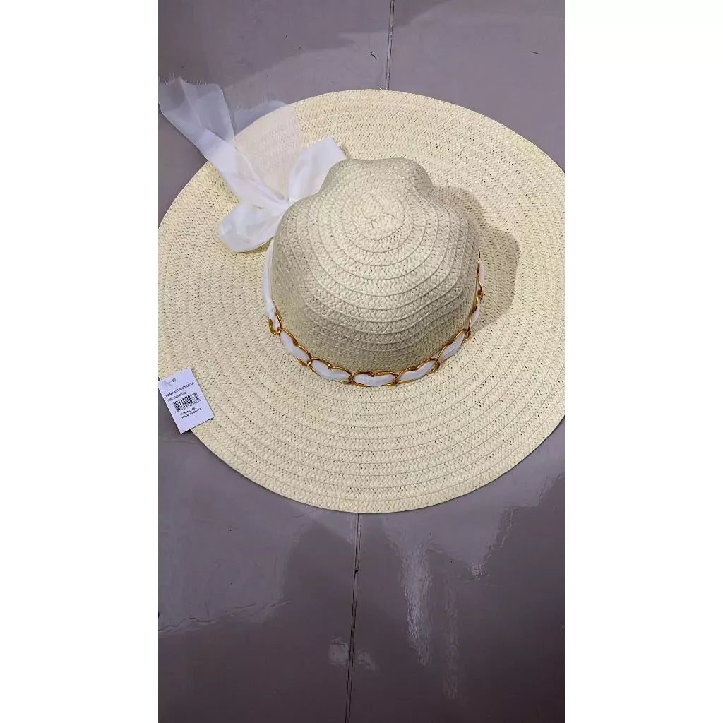 Sombrero casual o de playa con hermoso detalle de bufanda de voile / sombrero liso Sombrero de playa personalizable
