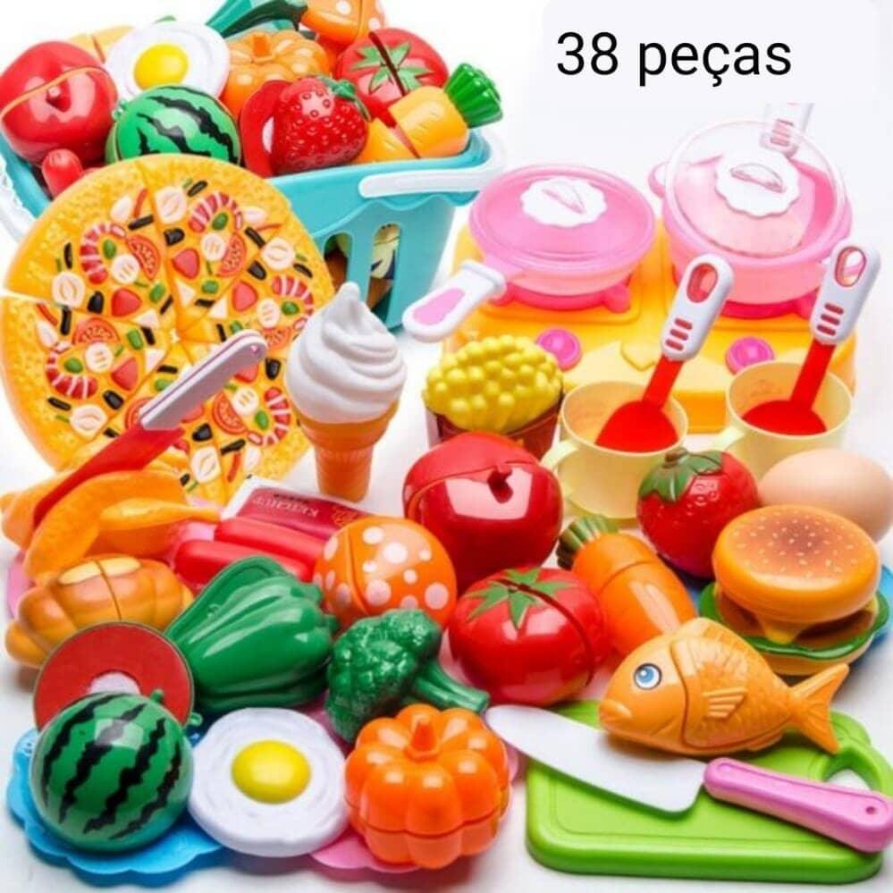 Brinquedo de Comidinhas Divertidas | Varias Peças - Luna Fashion Style - brinquedo