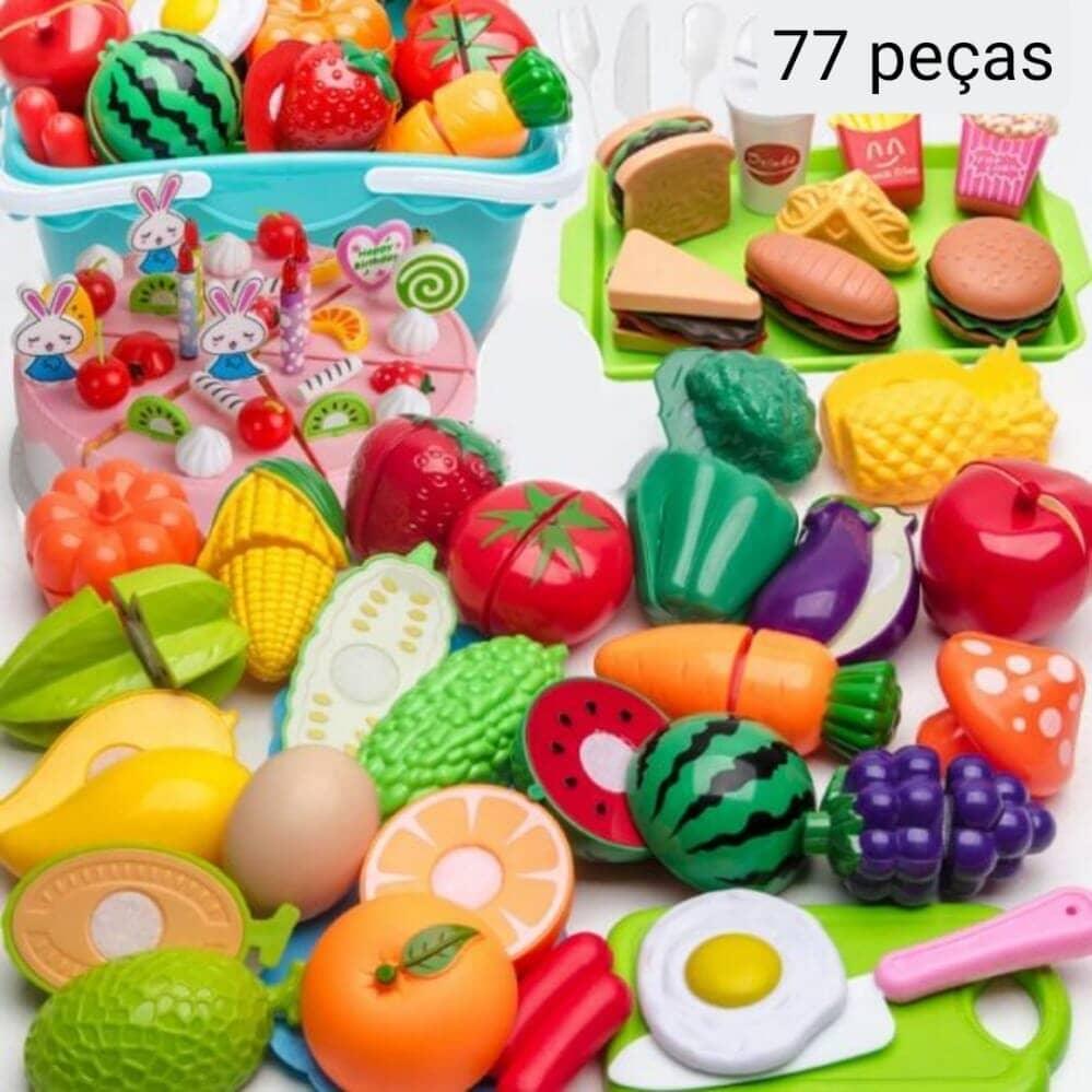 Brinquedo de Comidinhas Divertidas | Varias Peças - Luna Fashion Style - brinquedo