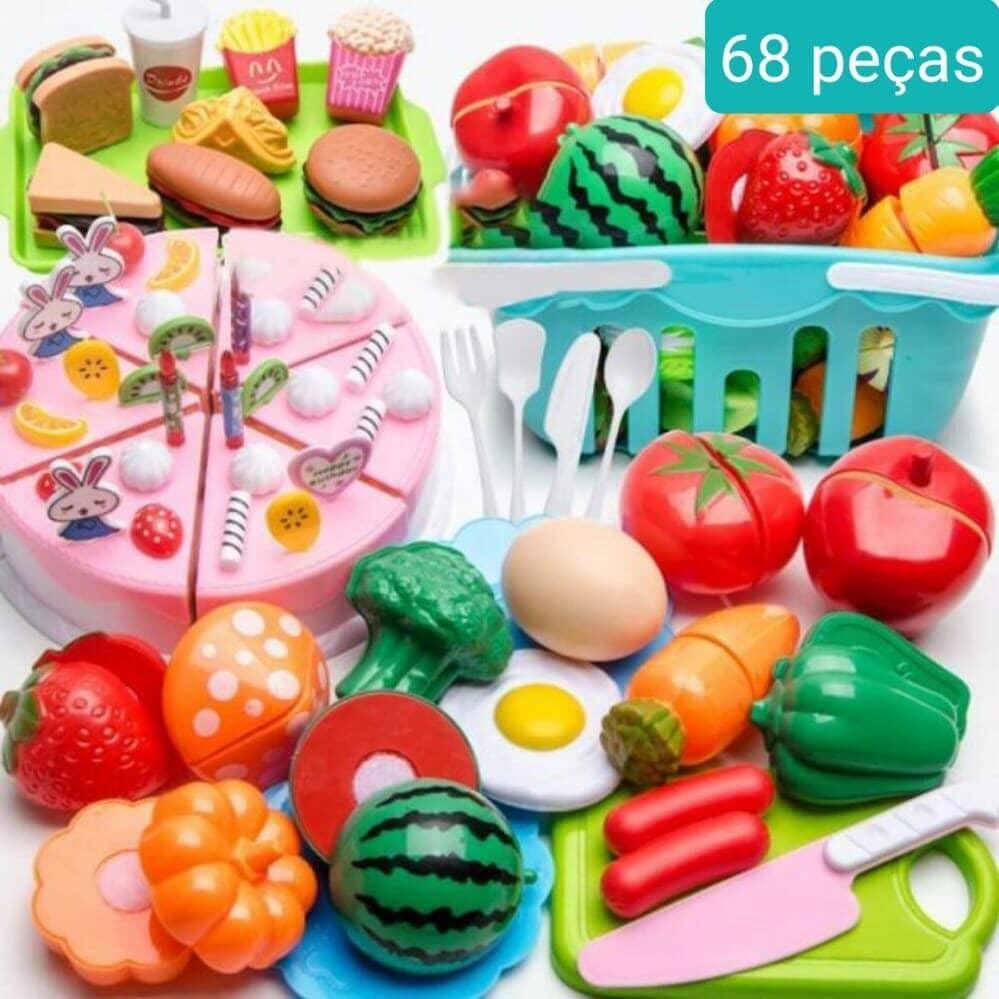Brinquedo de Comidinhas Divertidas | Varias Peças - Luna Fashion Style - brinquedo
