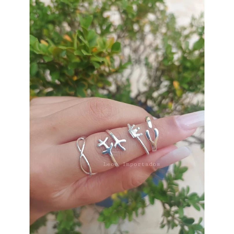 Anillo ajustable para mujer de plata pura 925 auténtica, varios modelos originales, moda femenina 8