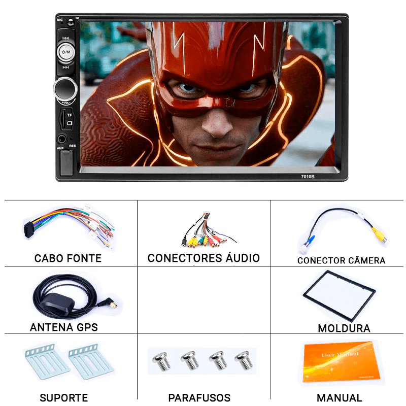 Central Multimídia Universal 7 Polegadas Wifi Gps Mp5 Bluetooth - Luna Fashion Style - Eletrônicos